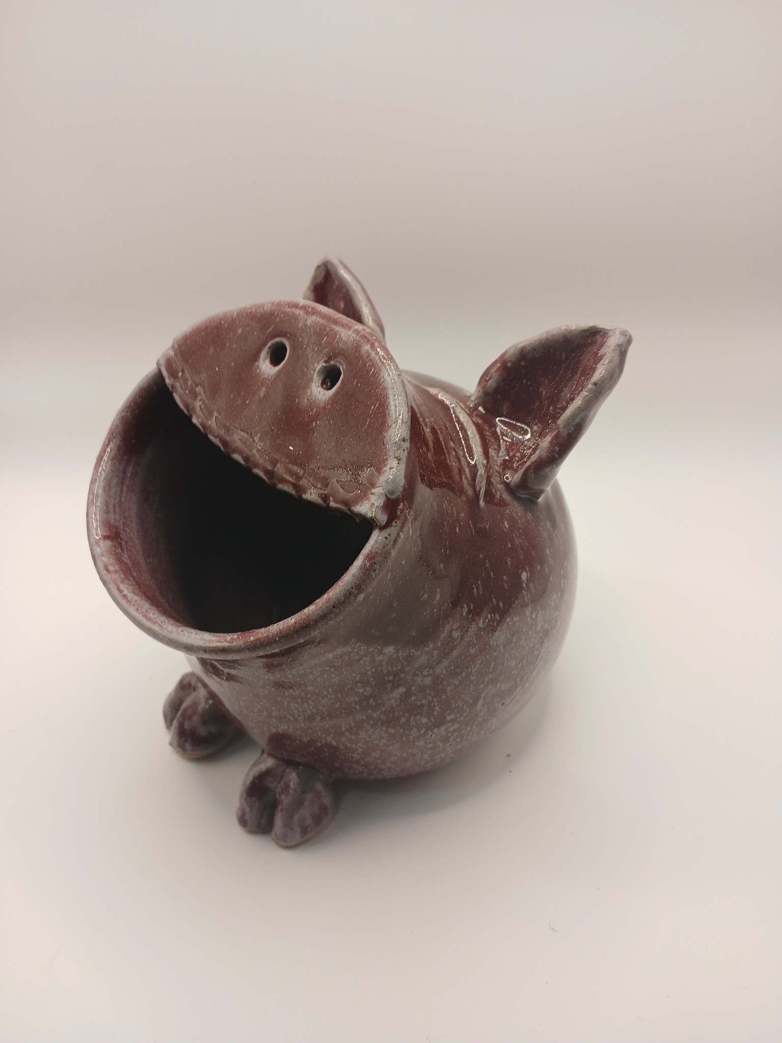 Handmade ceramic salt pig