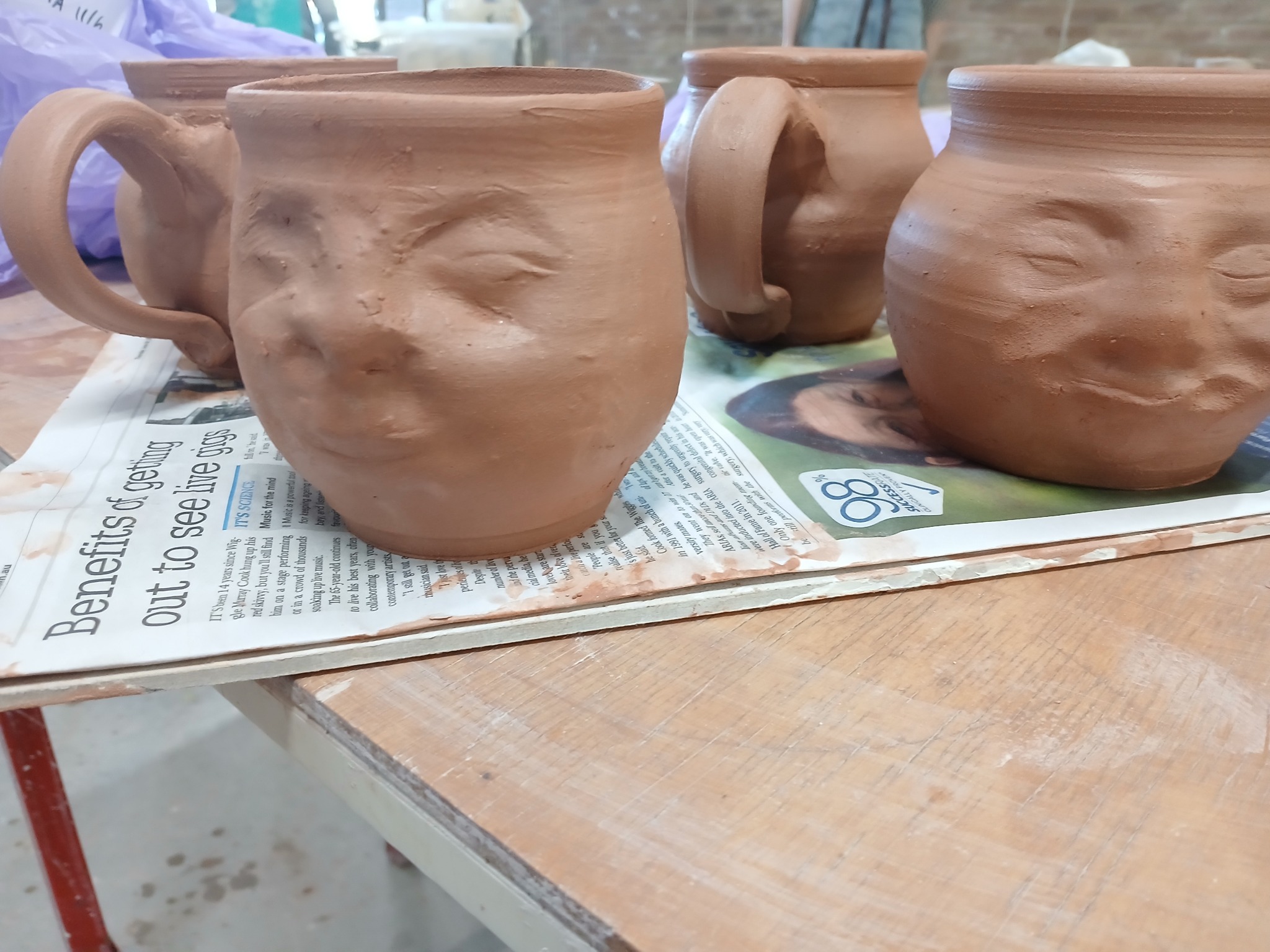 Sculptural ceramic face piece