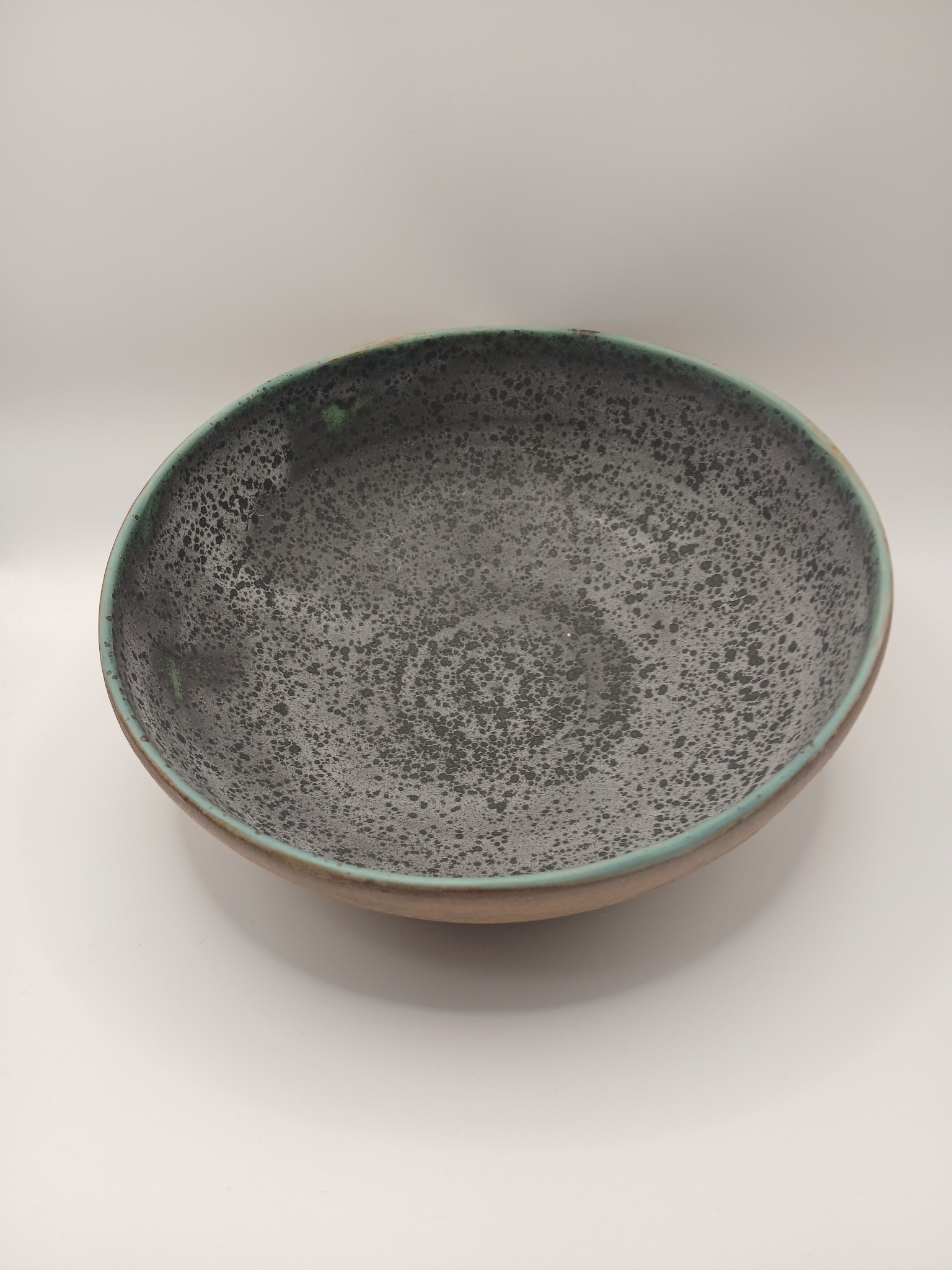 Handmade splatter-glazed bowl